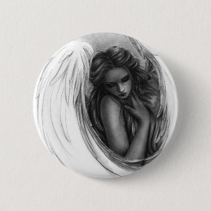 Badge Rond 5 Cm Avec vous maintenant bouton d'ange