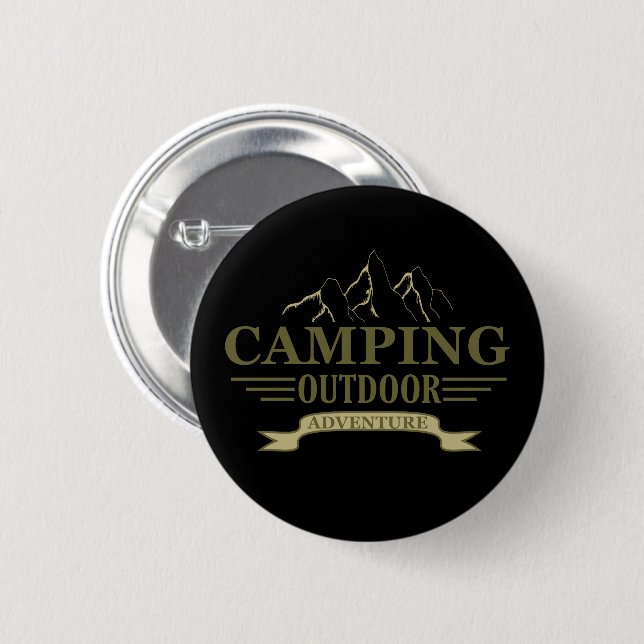 Badge Rond 5 Cm aventure en camping (Devant & derrière)