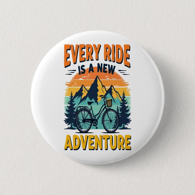 Badge Rond 5 Cm Aventure VTT (Devant)