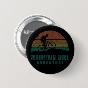 Badge Rond 5 Cm Aventure VTT Vintage - Vélo Tout Terrain