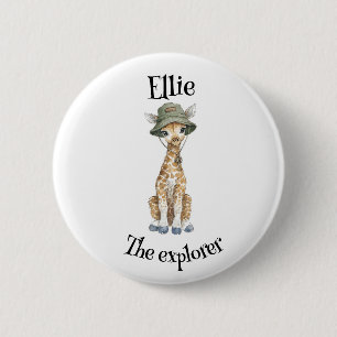 Badge Rond 5 Cm Aventures Safari Bébés Animaux à l'aquarelle mig