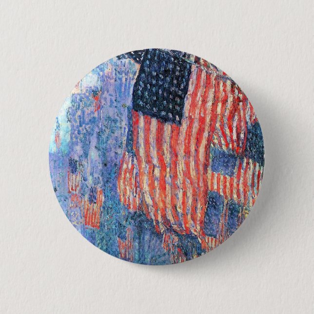 Badge Rond 5 Cm Avenue dans la pluie par Frederick Childe Hassam (Devant)