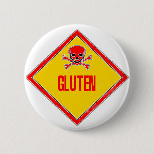 Badge Rond 5 Cm Avertissement de poison de gluten