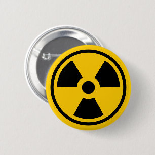 Badge Rond 5 Cm Avertissement de radioactivité