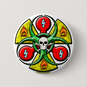 Badge Rond 5 Cm Avertissement extrême de danger