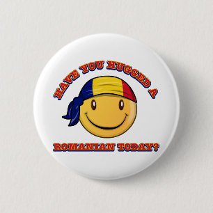 Badge Rond 5 Cm Avez-vous étreint un Roumain aujourd'hui ?