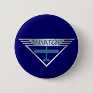 Badge Rond 5 Cm Aviateur