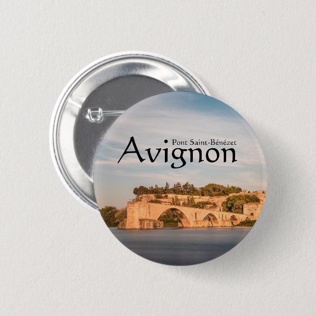 Badge Rond 5 Cm Avignon France Souvenir (Devant & derrière)