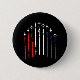 Badge Rond 5 Cm Avion 4 juillet