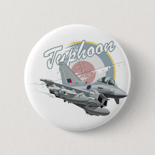 Badge Rond 5 Cm Avion de chasse caricaturale