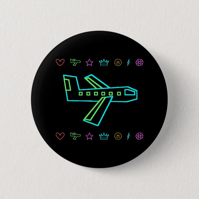 Badge Rond 5 Cm Avion de Zooper (Devant)