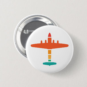 Badge Rond 5 Cm avion rétro