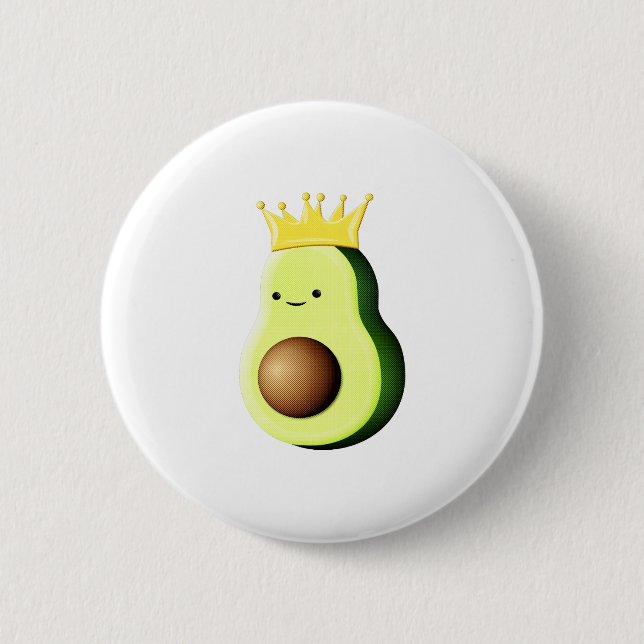 Badge Rond 5 Cm Avocado Le Roi De Tous Les Fruits (Devant)