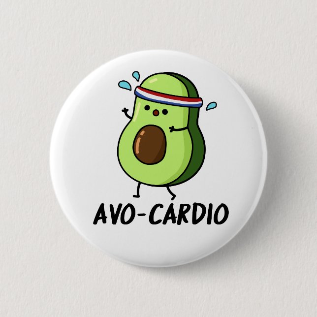 Badge Rond 5 Cm Avocardio Funny Excercise Avocado (Devant)