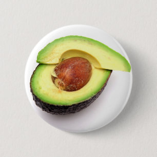 Badge Rond 5 Cm Avocat ouvert coupé en tranches