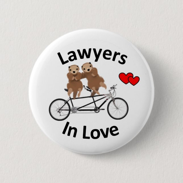 Badge Rond 5 Cm Avocats dans l'amour - loutres (Devant)