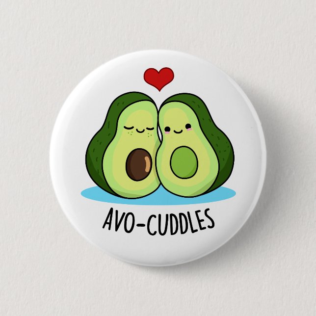 Badge Rond 5 Cm Avocuddles Drôle Avocado Couple Pun (Devant)