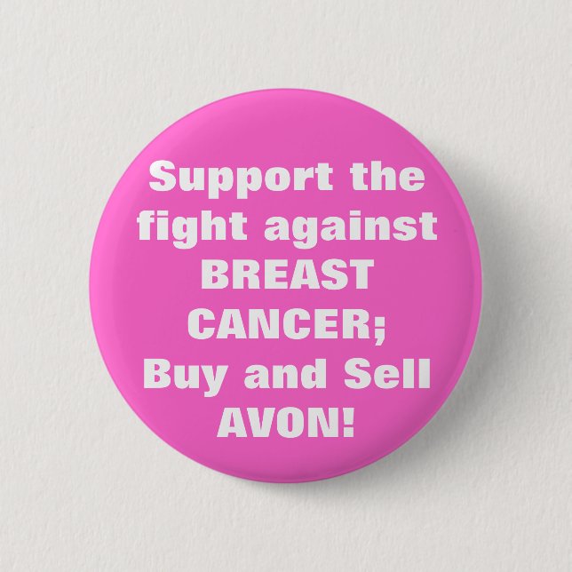 Badge Rond 5 Cm Avon : Bouton de cancer du sein (Devant)