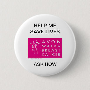Badge Rond 5 Cm Avon-promenade-contre-sein-cancer