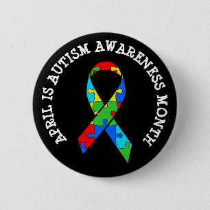 Badge Rond 5 Cm Avril est le bouton Mois Sensibilisation sur l'aut