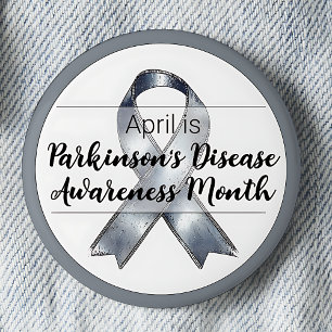 Badge Rond 5 Cm Avril Mois de sensibilisation à la maladie de Park