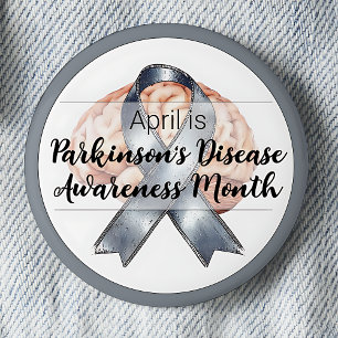 Badge Rond 5 Cm Avril Mois de sensibilisation au cerveau de la mal