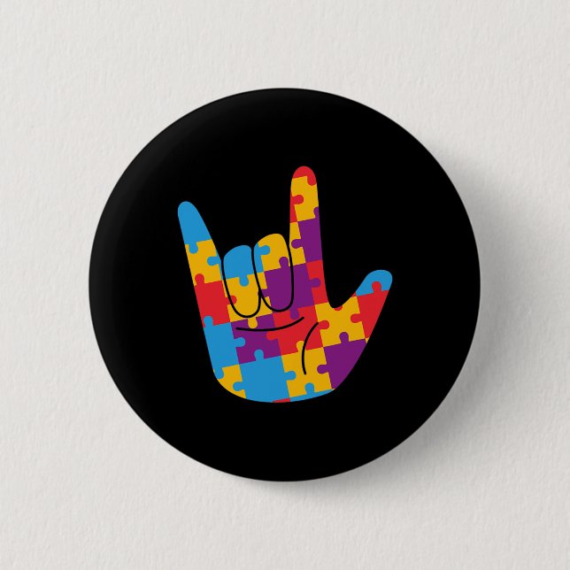 Badge Rond 5 Cm Avril Sensibilisation sur l'autisme nationale Mois (Devant)