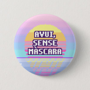 Badge Rond 5 Cm Avui, Sense Màscara Catalan Neurodivergent Button