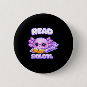 Badge Rond 5 Cm Axolotl drôle livre bibliothèque enfants readsolot