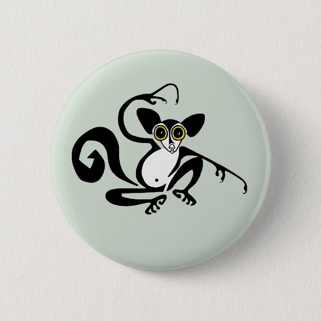 Badge Rond 5 Cm AYE-AYE - Primate - lemur - Faune - (Devant)