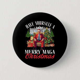 Badge Rond 5 Cm Ayez un méga Noël joyeux Santa drôle T