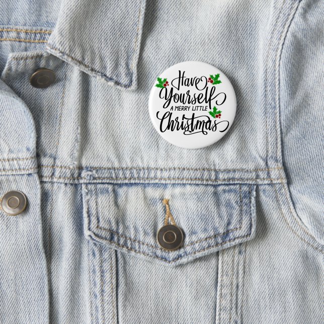 Badge Rond 5 Cm Ayez-vous un joyeux petit Noël (En situation)