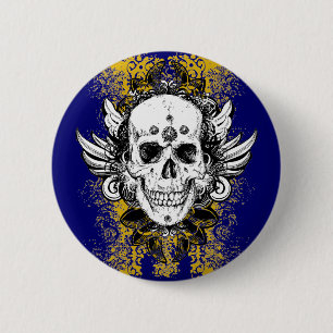 Badge Rond 5 Cm Aztec-Skull