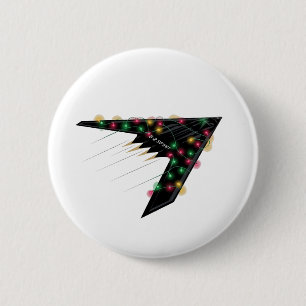 Badge Rond 5 Cm B2 Esprit Furtif Noël Avion à Réaction Numérique