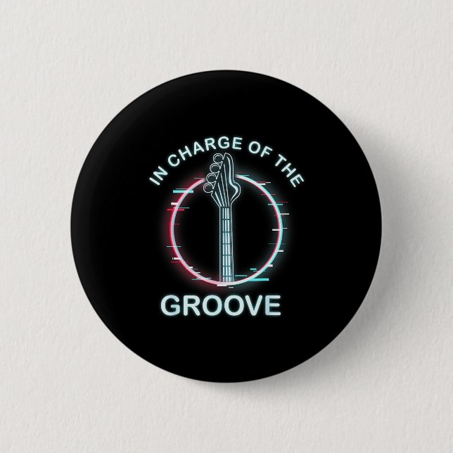 Badge Rond 5 Cm B Guitar Music Cool B-player  (Devant)