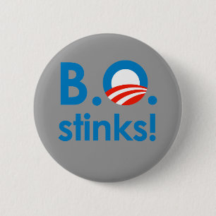 Badge Rond 5 Cm B.O. Stinks / Anti-Obama