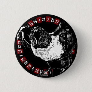 Badge Rond 5 Cm B&W Raven