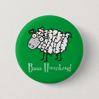 Badge Rond 5 Cm Baaa Bah Humbug Funny Noël