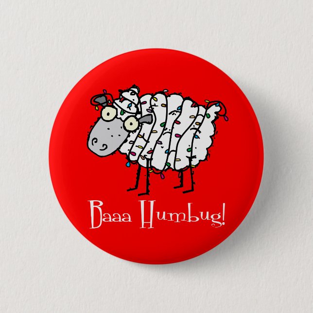 Badge Rond 5 Cm Baaa Humbug Christmas (Devant)