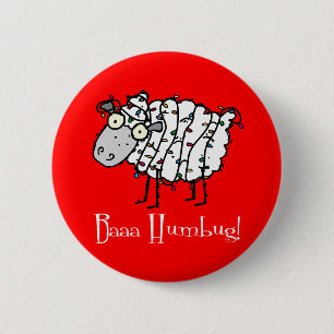 Badge Rond 5 Cm Baaa Humbug Christmas