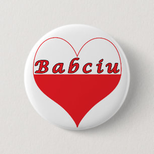 Badge Rond 5 Cm Babciu Coeur polonais
