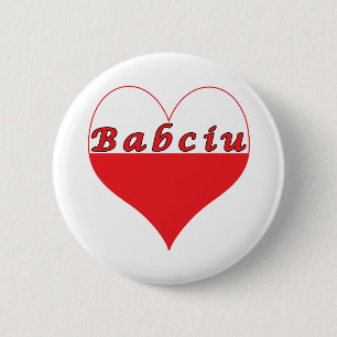 Badge Rond 5 Cm Babciu Coeur polonais