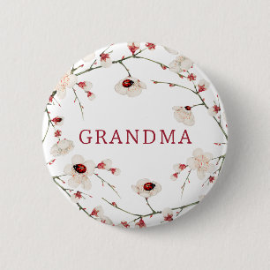 Badge Rond 5 Cm Baby shower à papillon élégant Woodland