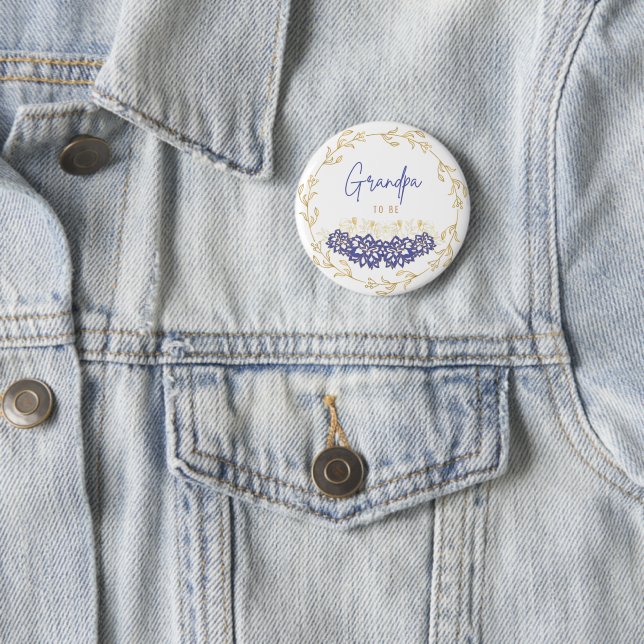 Badge Rond 5 Cm Baby shower à thème violet personnalisable (En situation)