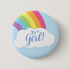 Badge Rond 5 Cm Baby shower arc-en-ciel