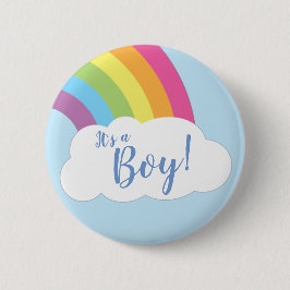 Badge Rond 5 Cm Baby shower arc-en-ciel