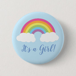 Badge Rond 5 Cm Baby shower arc-en-ciel