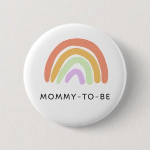 Badge Rond 5 Cm Baby shower arc-en-ciel mignon Mommy-to-be
