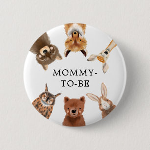 Badge Rond 5 Cm Baby shower forestier Neutre selon le sexe
