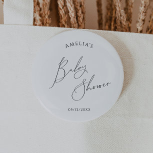 Badge Rond 5 Cm Baby Shower Genre Neutre Fantaisiste